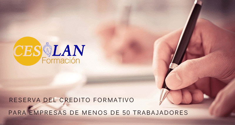 Reserva del crédito formativo sobrante para el año siguiente